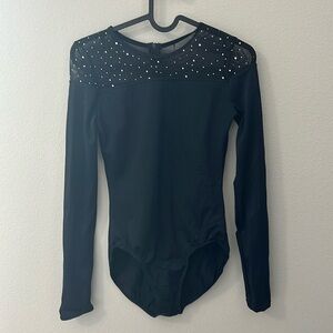 Balera size small adult black leotard with sequins